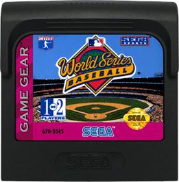Cartridge artwork for World Series Baseball on the Sega Game Gear.