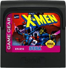 Cartridge artwork for X-Men: Mojo World on the Sega Game Gear.