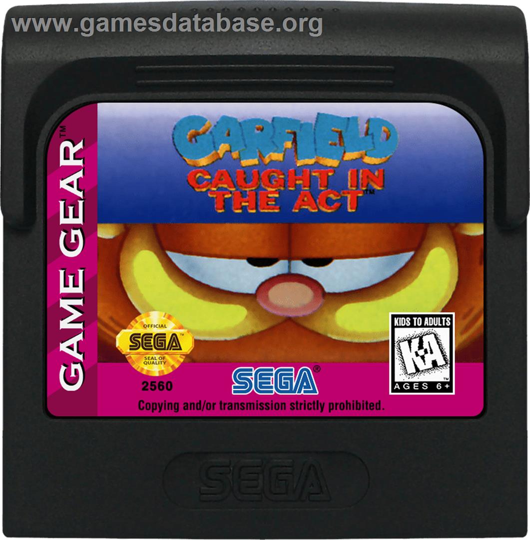 Garfield: Caught in the Act - Sega Game Gear - Artwork - Cartridge