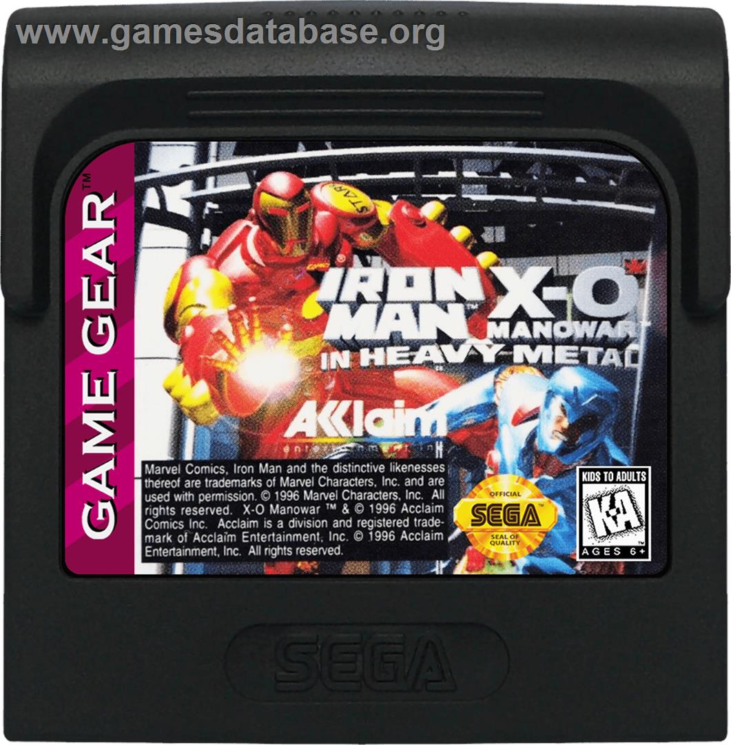 Iron Man / X-O Manowar in Heavy Metal - Sega Game Gear - Artwork - Cartridge