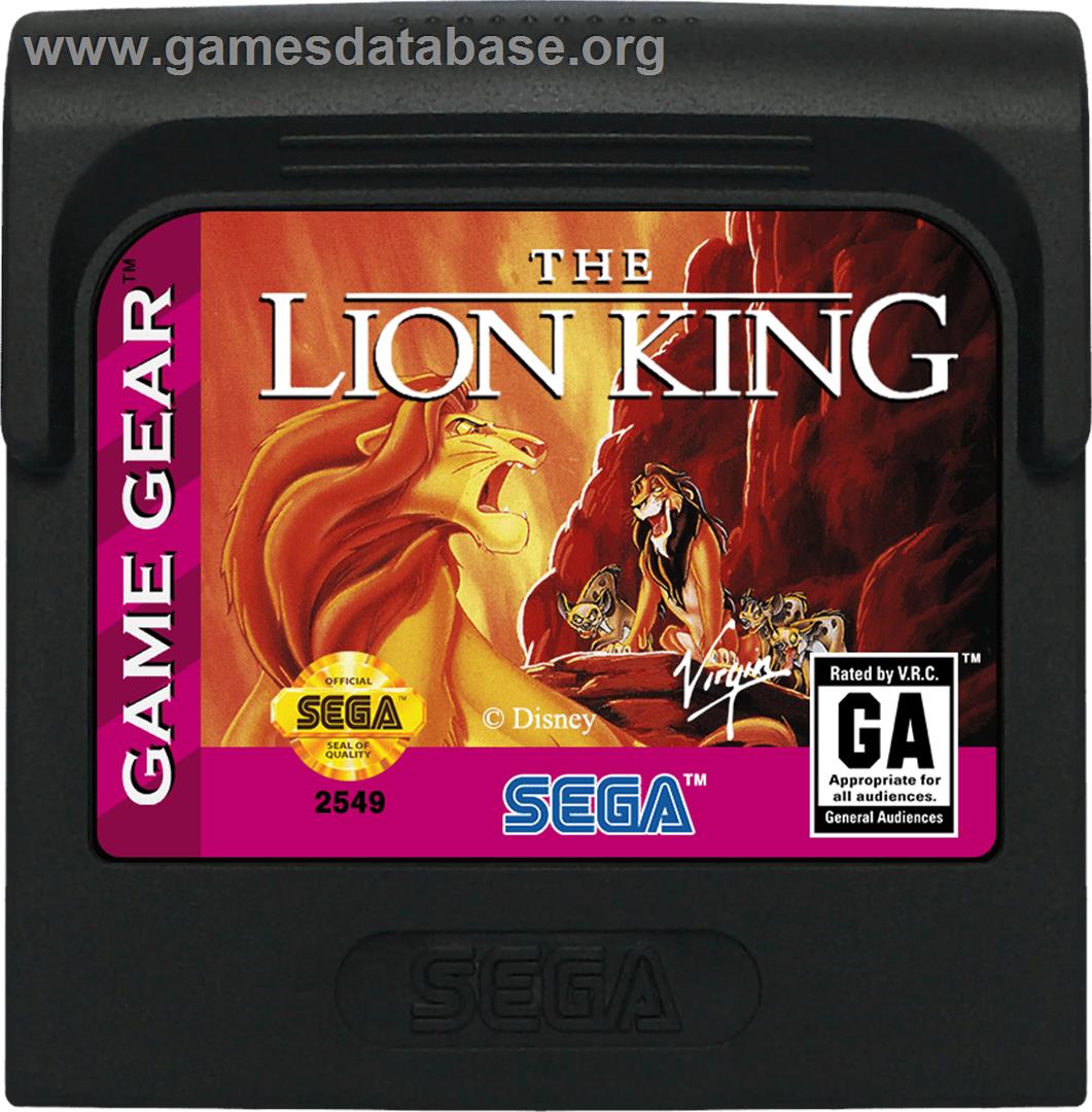 Lion King - Sega Game Gear - Artwork - Cartridge