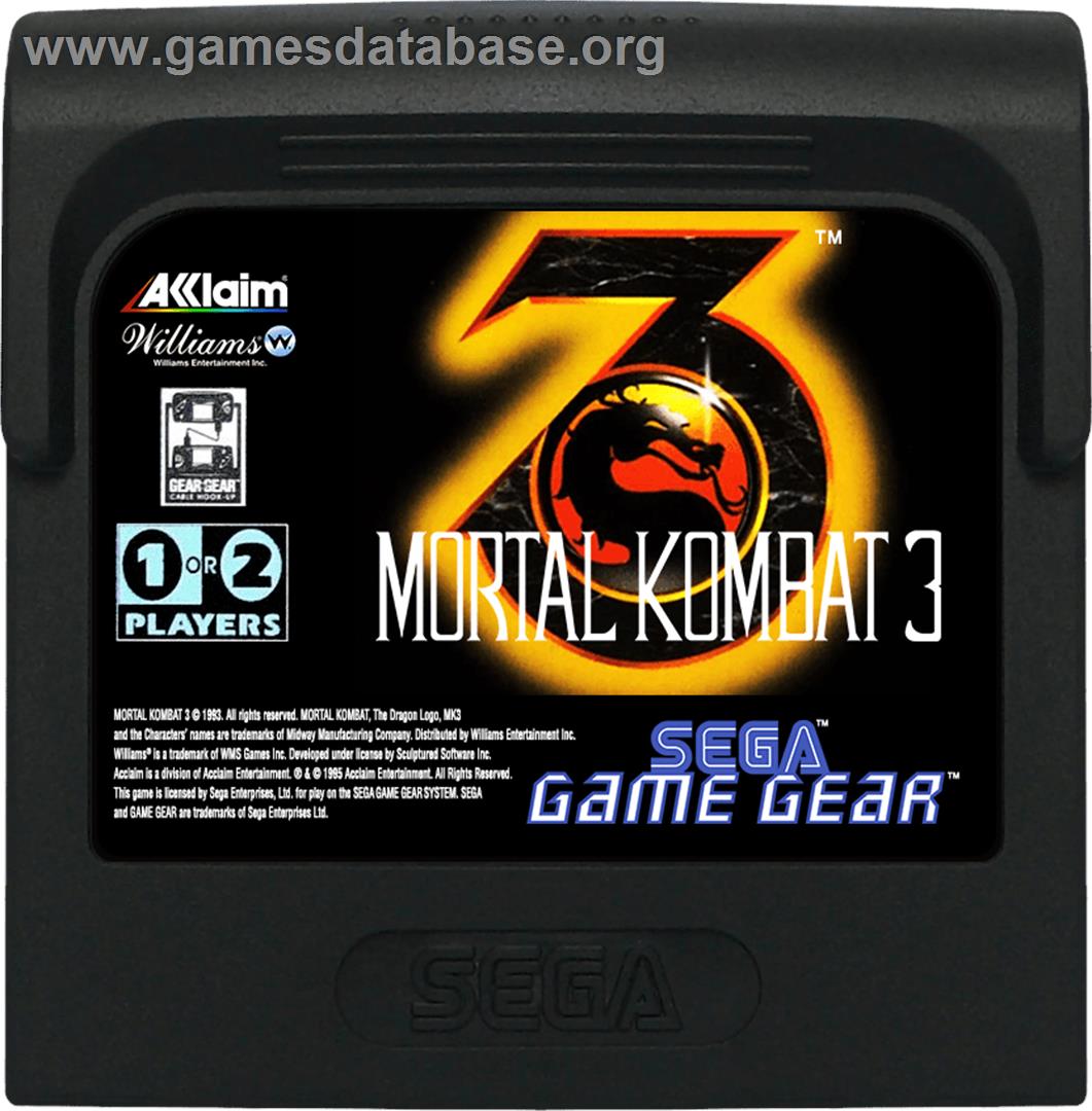 Mortal Kombat 3 - Sega Game Gear - Artwork - Cartridge