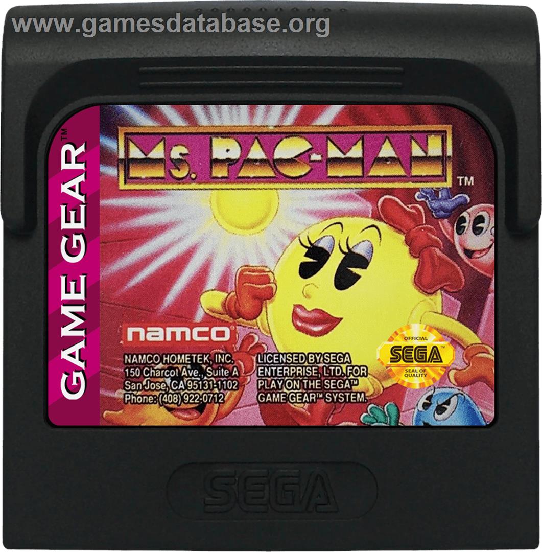 Ms. Pac-Man - Sega Game Gear - Artwork - Cartridge