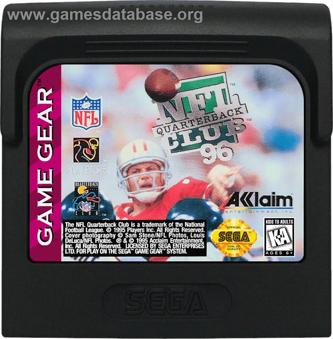 NFL Quarterback Club '96 - Sega Game Gear - Artwork - Cartridge