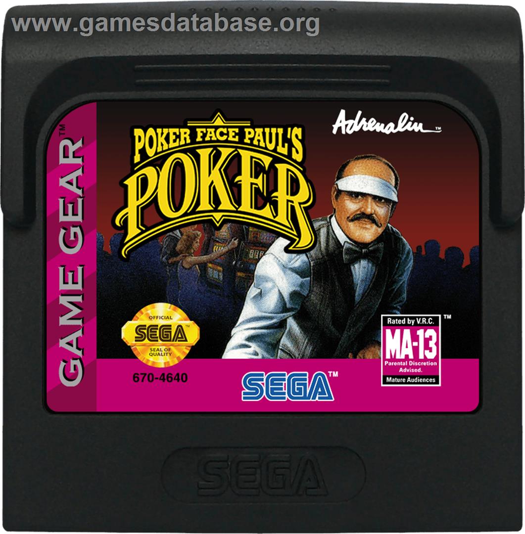 Poker Face Paul's Poker - Sega Game Gear - Artwork - Cartridge