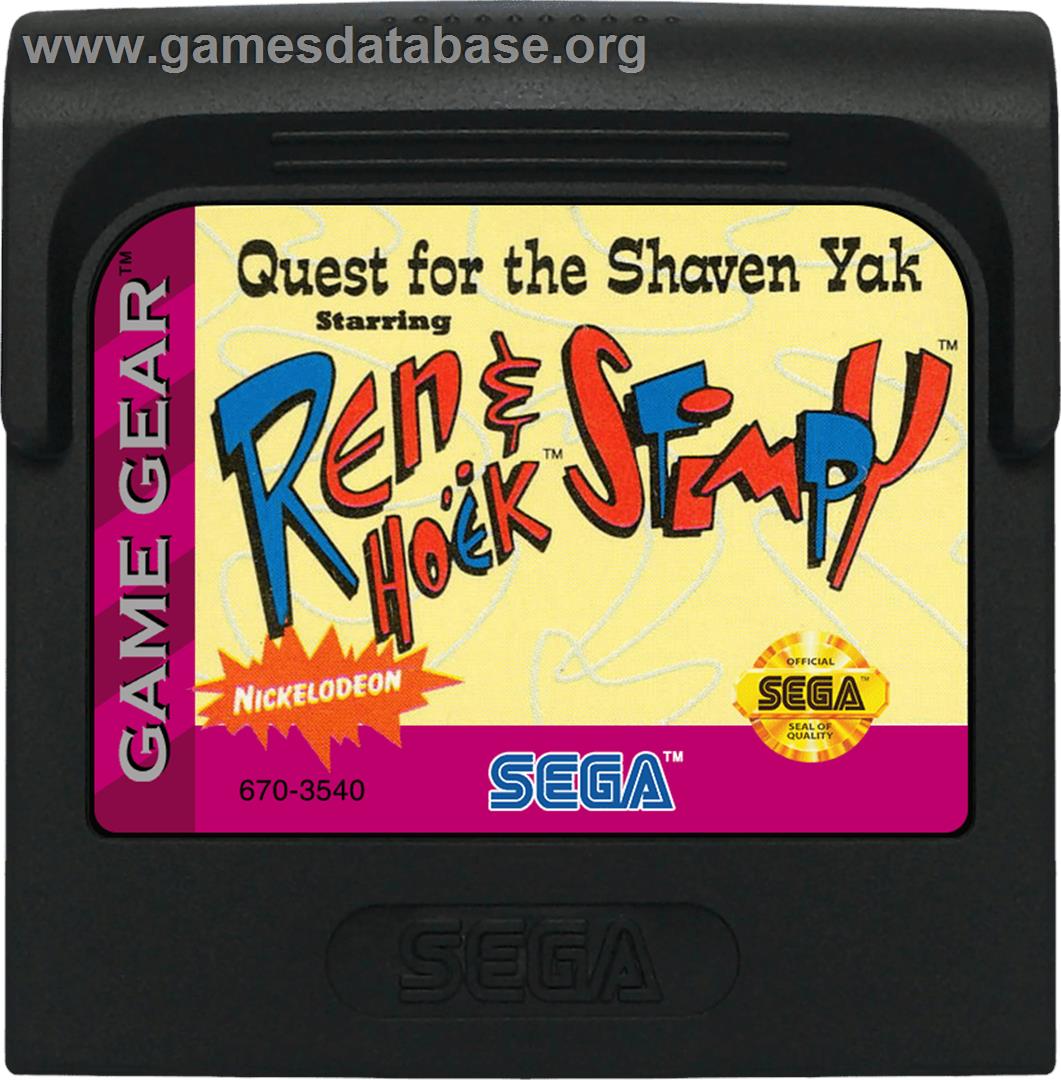 Quest for the Shaven Yak starring Ren Hoëk & Stimpy - Sega Game Gear - Artwork - Cartridge