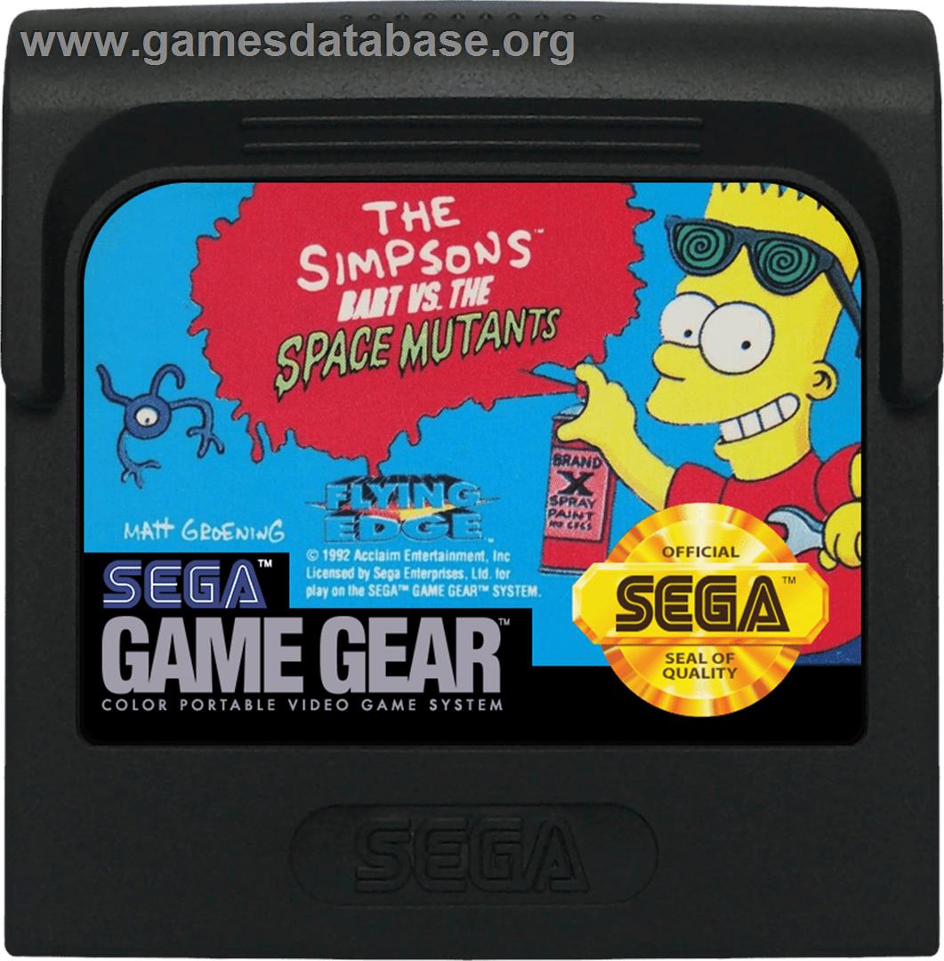 Simpsons: Bart vs. the Space Mutants - Sega Game Gear - Artwork - Cartridge