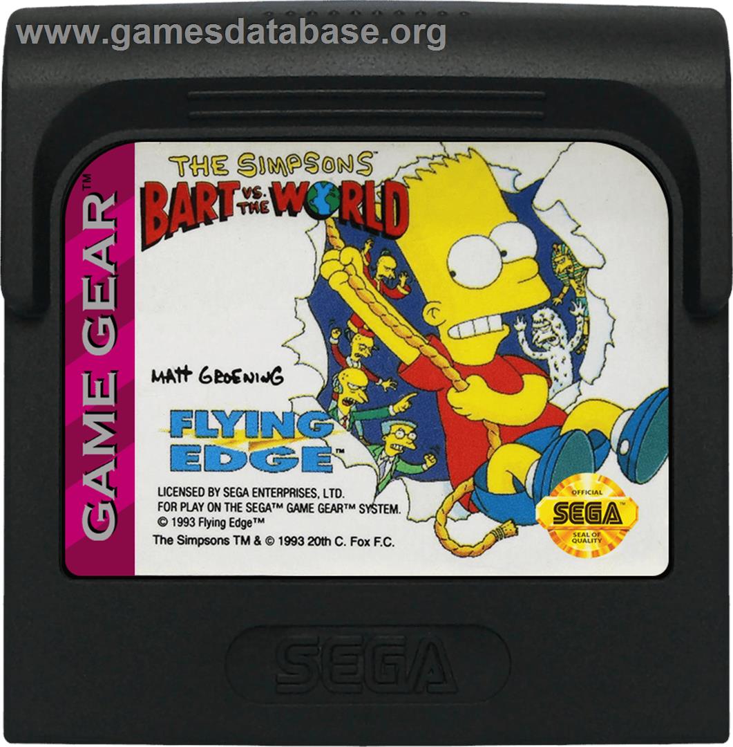 Simpsons: Bart vs. the World - Sega Game Gear - Artwork - Cartridge