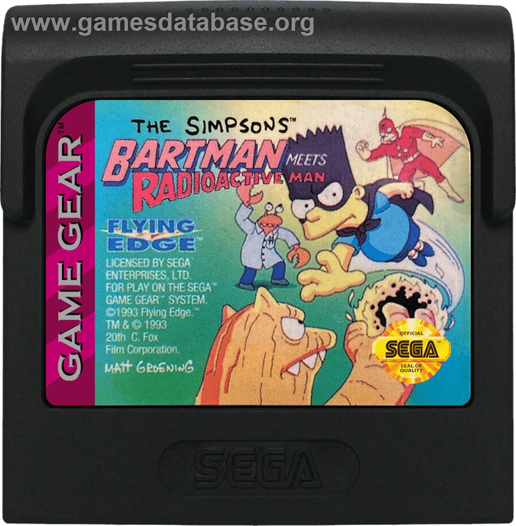 Simpsons: Bartman Meets Radioactive Man - Sega Game Gear - Artwork - Cartridge