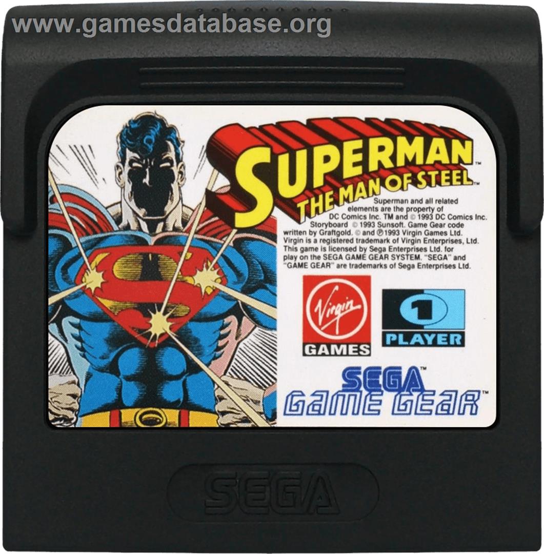 Superman: The Man of Steel - Sega Game Gear - Artwork - Cartridge