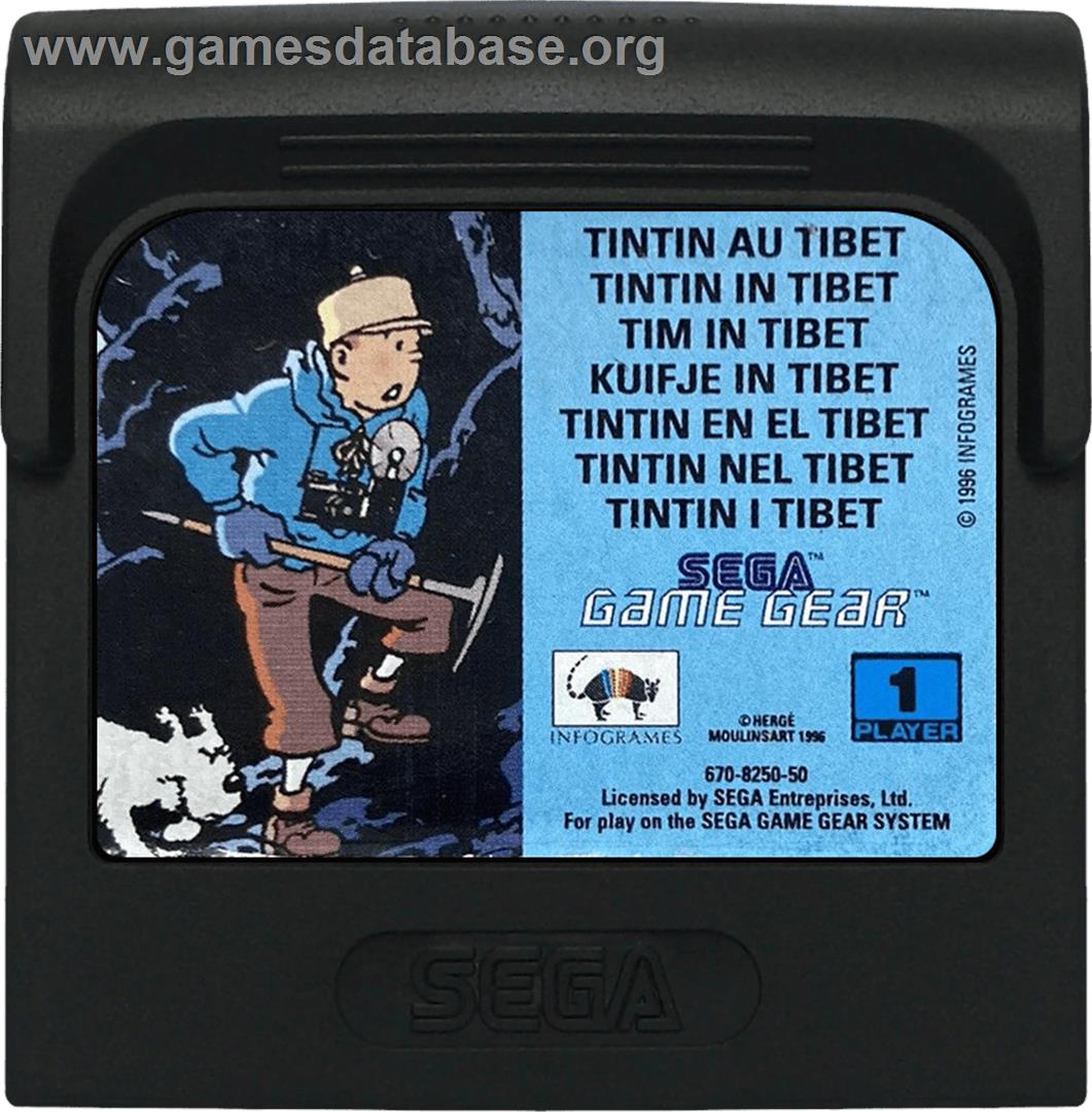 Tintin in Tibet - Sega Game Gear - Artwork - Cartridge