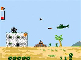 In game image of Choplifter 3 on the Sega Game Gear.
