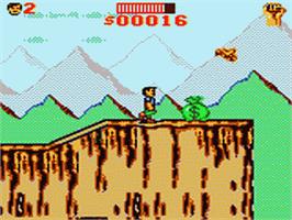 In game image of Cliffhanger on the Sega Game Gear.