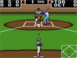 In game image of Clutch Hitter on the Sega Game Gear.