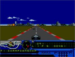 In game image of F1 on the Sega Game Gear.