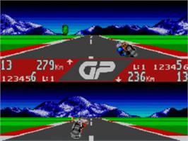 In game image of GP Rider on the Sega Game Gear.