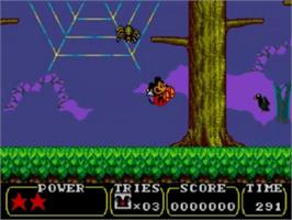 In game image of Land of Illusion starring Mickey Mouse on the Sega Game Gear.