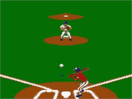 In game image of MLBPA Baseball on the Sega Game Gear.