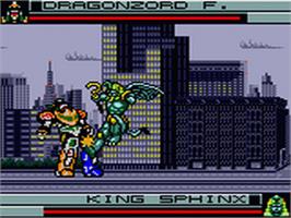 In game image of Mighty Morphin Power Rangers: The Movie on the Sega Game Gear.