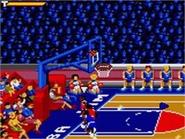 In game image of NBA Jam on the Sega Game Gear.