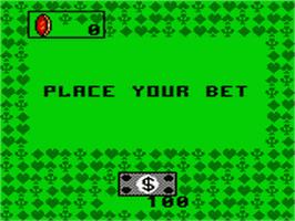 In game image of Poker Face Paul's Poker on the Sega Game Gear.