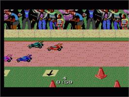 In game image of R.C. Grand Prix on the Sega Game Gear.