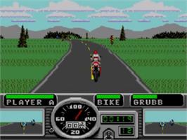 In game image of Road Rash on the Sega Game Gear.