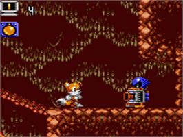 In game image of Tails' Adventure on the Sega Game Gear.