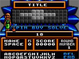 In game image of Wheel Of Fortune: Featuring Vanna White on the Sega Game Gear.
