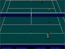 In game image of Wimbledon Championship Tennis on the Sega Game Gear.