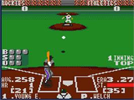 In game image of World Series Baseball on the Sega Game Gear.