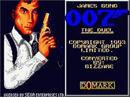 Title screen of 007: The Duel on the Sega Game Gear.
