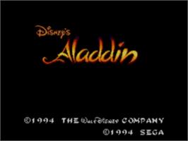 Title screen of Aladdin on the Sega Game Gear.