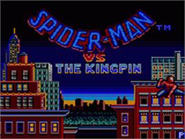Title screen of Amazing Spider-Man vs. The Kingpin on the Sega Game Gear.