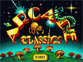 Title screen of Arcade Classics on the Sega Game Gear.