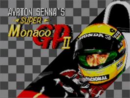 Title screen of Ayrton Senna's Super Monaco GP 2 on the Sega Game Gear.