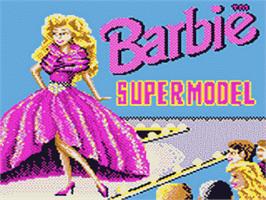 Title screen of Barbie Super Model on the Sega Game Gear.
