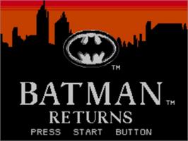 Title screen of Batman Returns on the Sega Game Gear.