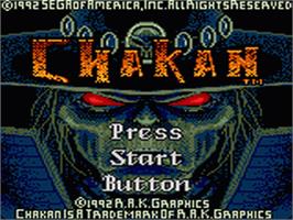 Title screen of Chakan on the Sega Game Gear.