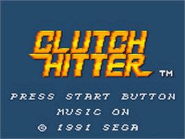 Title screen of Clutch Hitter on the Sega Game Gear.
