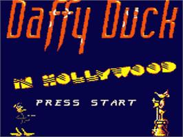 Title screen of Daffy Duck in Hollywood on the Sega Game Gear.