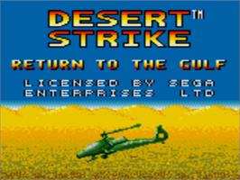 Title screen of Desert Strike: Return to the Gulf on the Sega Game Gear.
