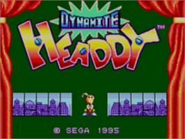 Title screen of Dynamite Headdy on the Sega Game Gear.