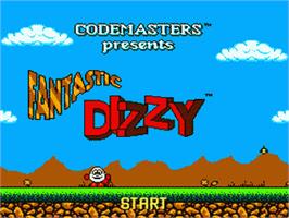 Title screen of Fantastic Adventures of Dizzy on the Sega Game Gear.