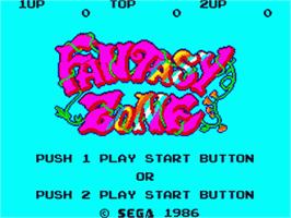 Title screen of Fantasy Zone on the Sega Game Gear.