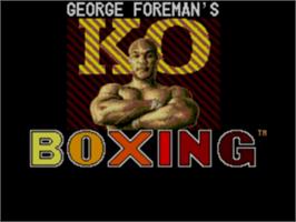 Title screen of George Foreman's KO Boxing on the Sega Game Gear.