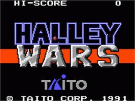 Title screen of Halley Wars on the Sega Game Gear.