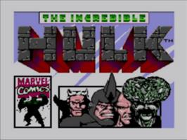 Title screen of Incredible Hulk on the Sega Game Gear.