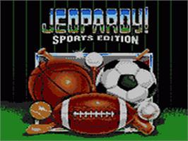 Title screen of Jeopardy! Sports Edition on the Sega Game Gear.