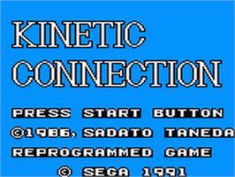 Title screen of Kinetic Connection on the Sega Game Gear.